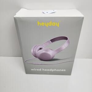 Heyday Brand Wired Soft Purple Cushioned On-Ear Headphones NEW in Box